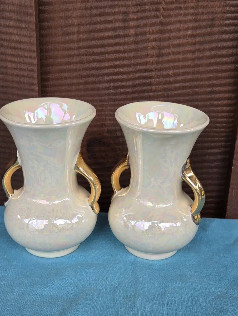 Mid-century Pearlescent Vintage Ceramic Vases